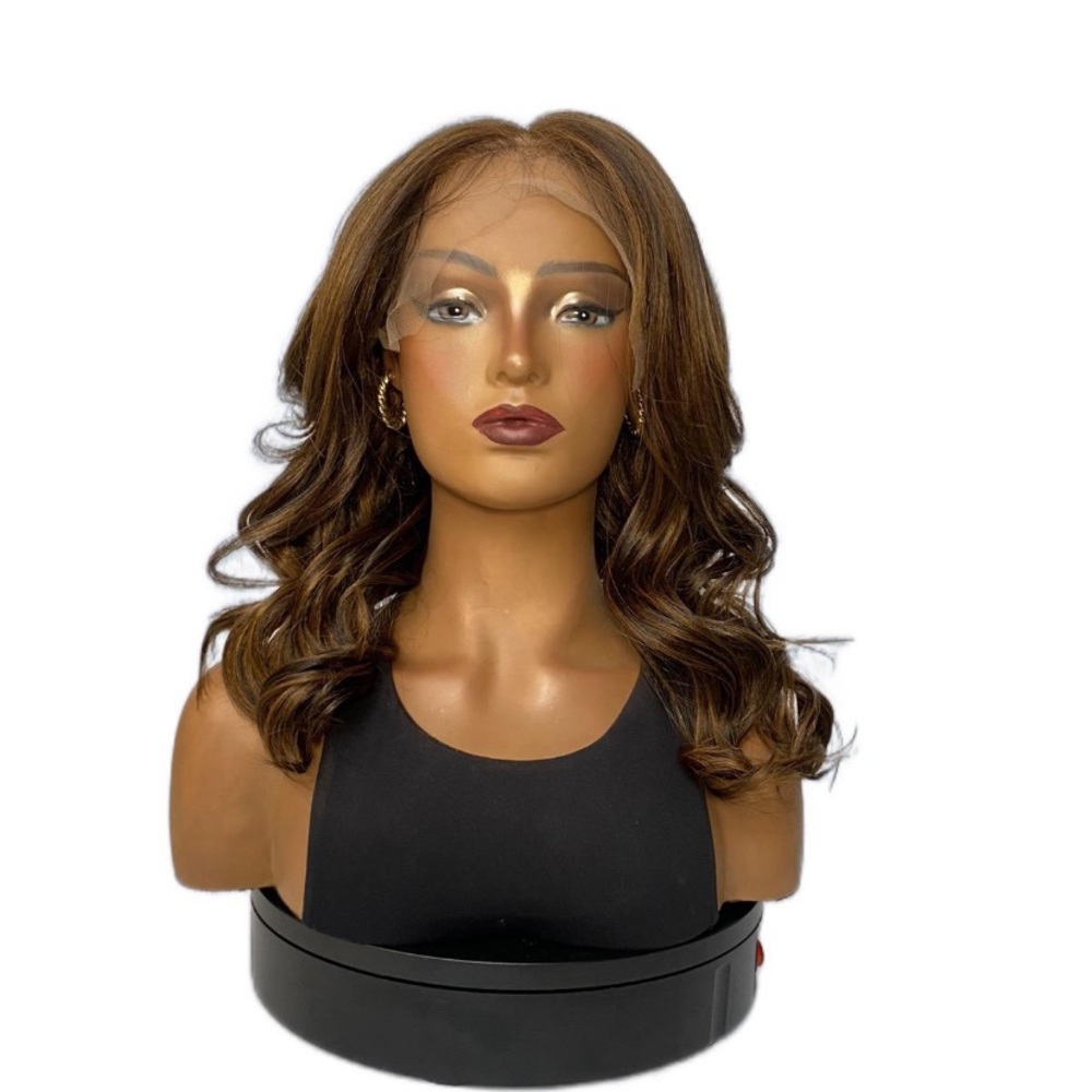 9. STACY| 18” BODY WAVE 13X6 NATURAL BROWN W/HIGHLIGHTS LACE FRONT WIG